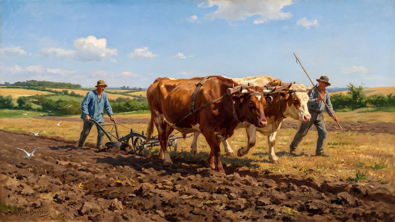 The Ploughing Team — a still from the animation