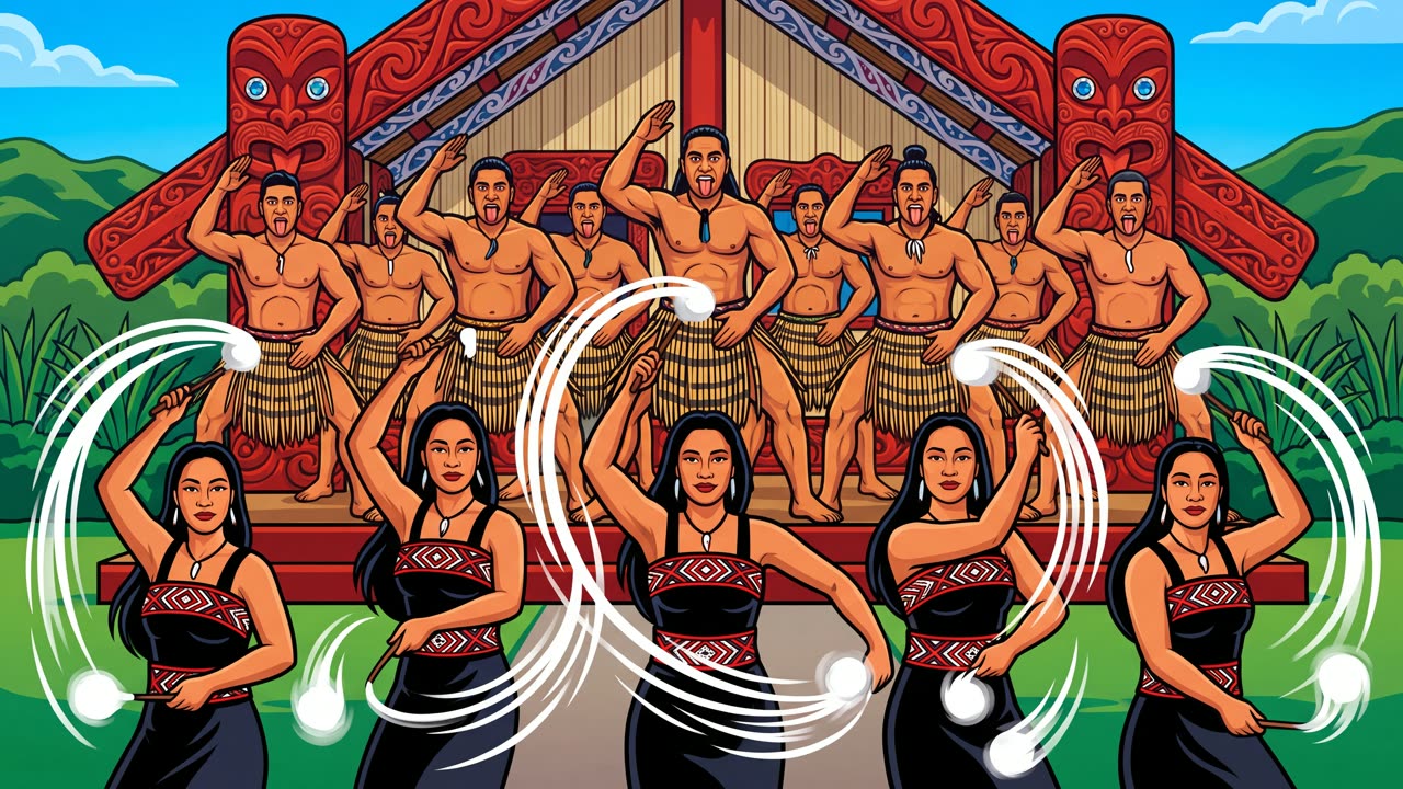 The Poi Dance — a still from the animation
