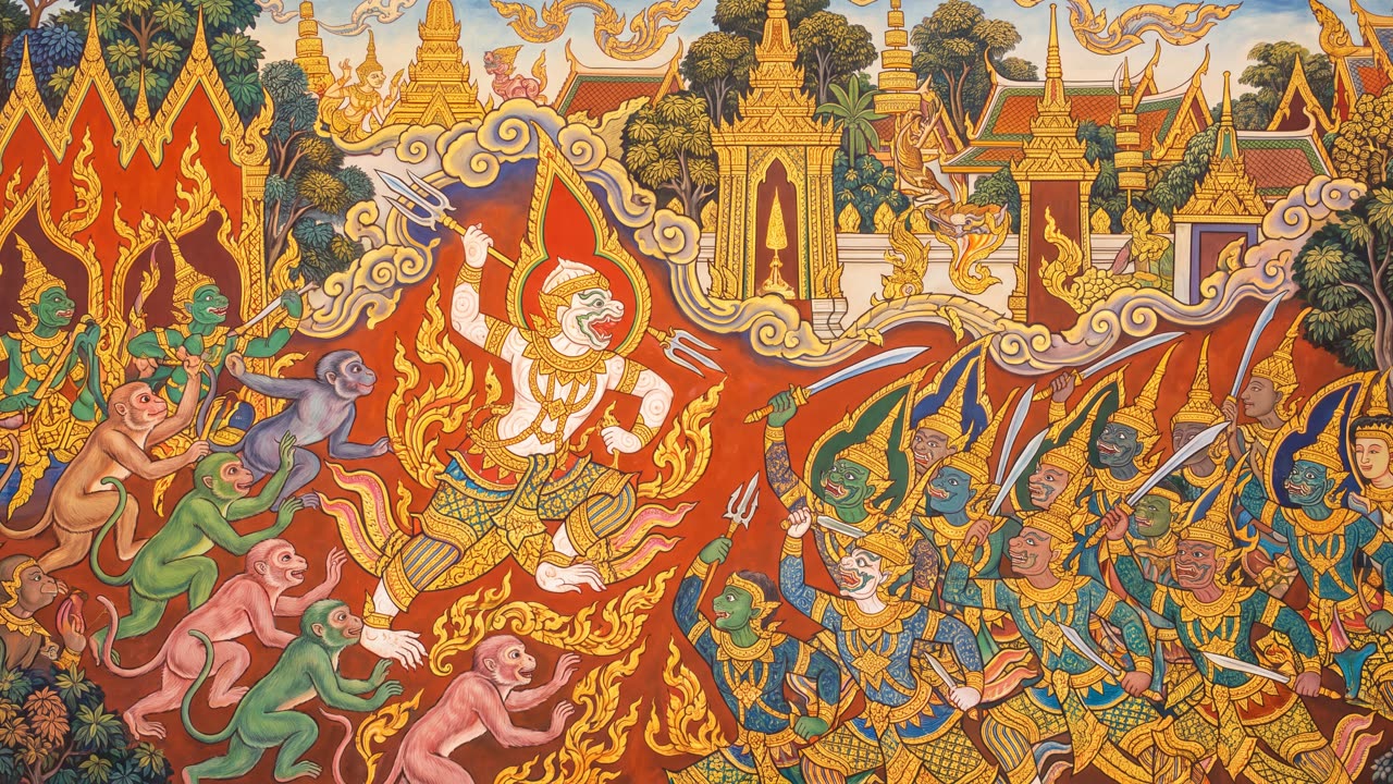 The Ramakien Battle — a still from the animation