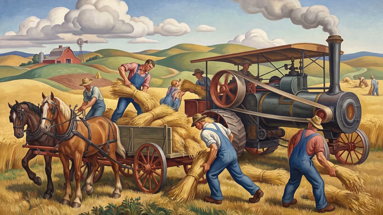 The Threshers — a still from the animation