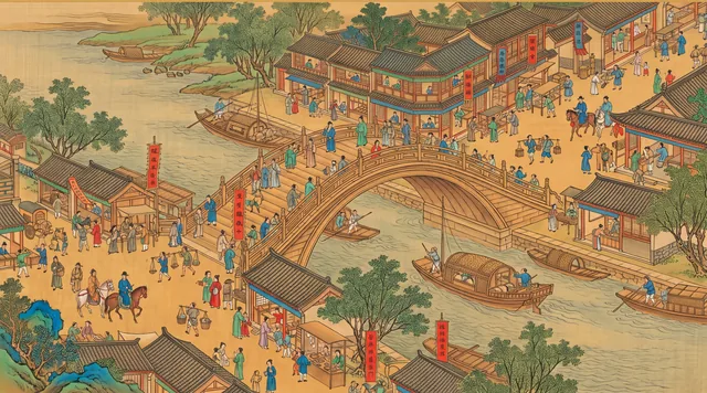 The River Market — Ming Dynasty Court Painting