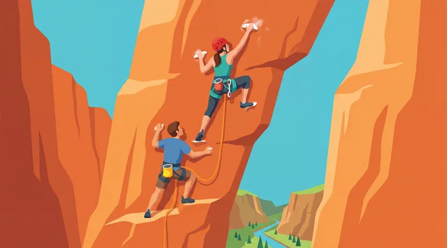 The Climbers' Ascent — Contemporary Illustration