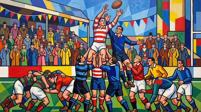 The Rugby Match — Modernist Sporting Oil