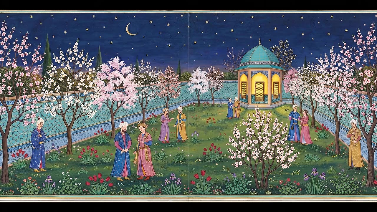 Blossom Garden by Moonlight — a still from the animation