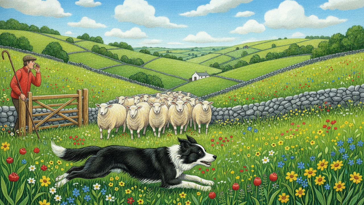 The Sheepdog Trial — a still from the animation