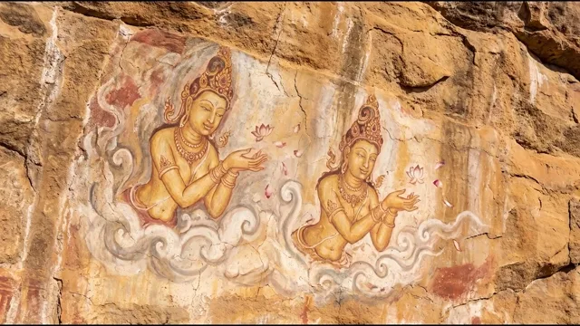 Cloud Maidens of Sigiriya — Sri Lankan Rock Fresco