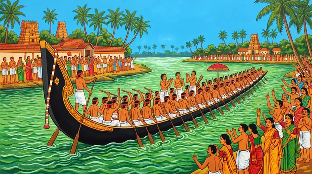The Snake Boat Race — Kerala Mural
