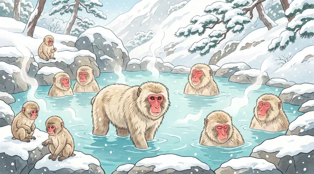 The Snow Monkeys — Shin-hanga