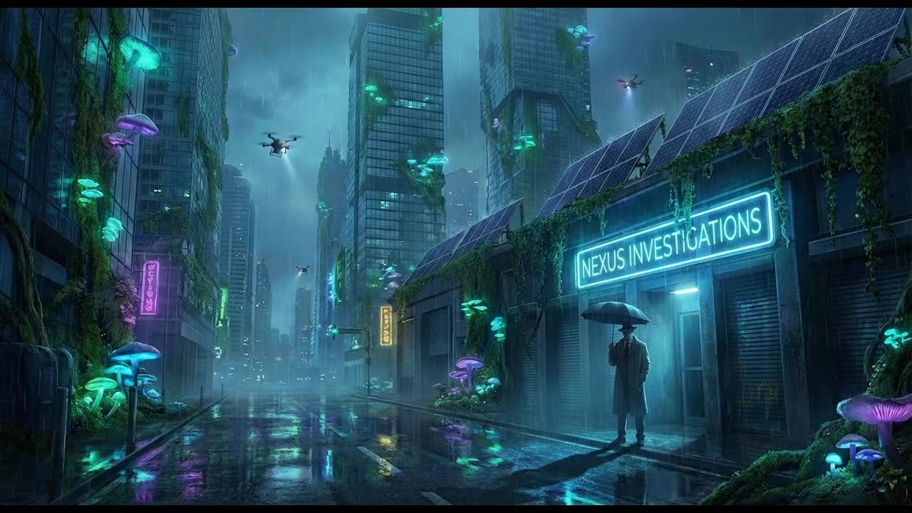 Neon Rain — a still from the animation