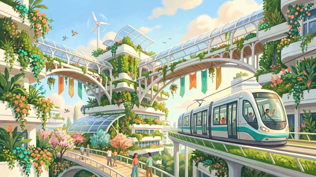 The Skybridge Tram — Solarpunk