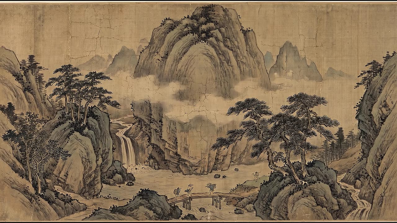 Misty Peaks and Waterfall — a still from the animation