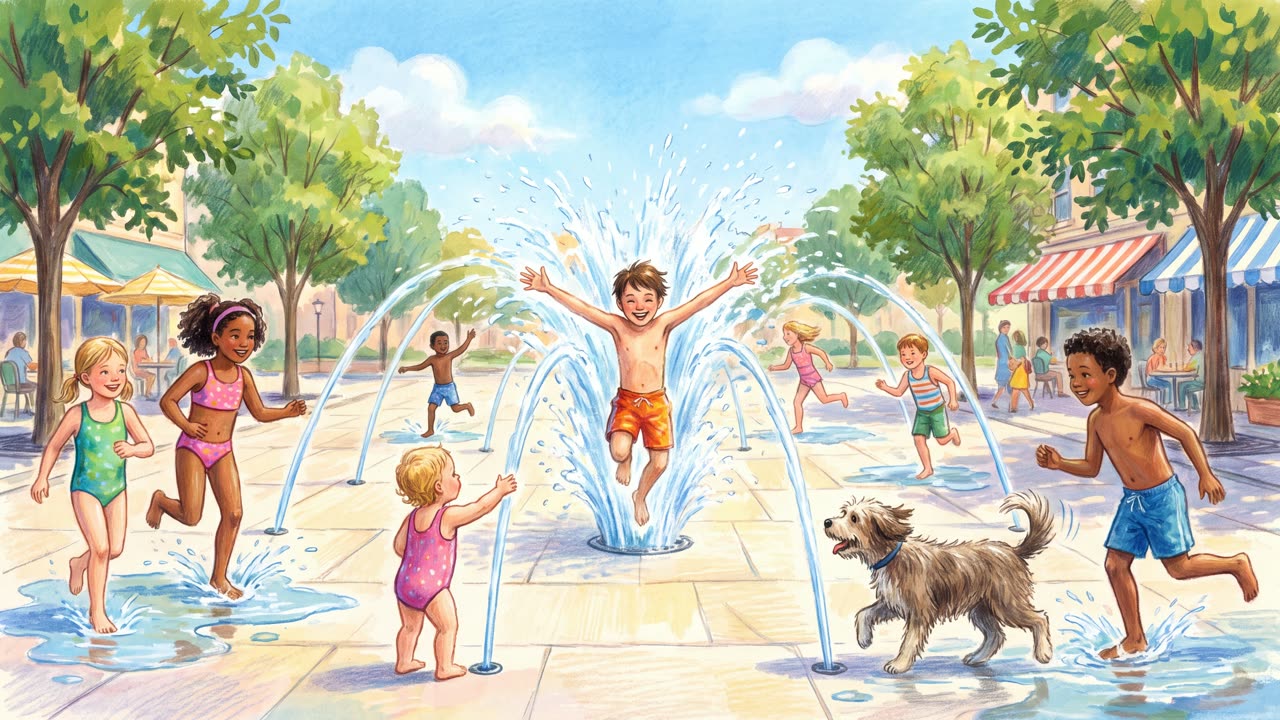 The Splash Fountain — a still from the animation