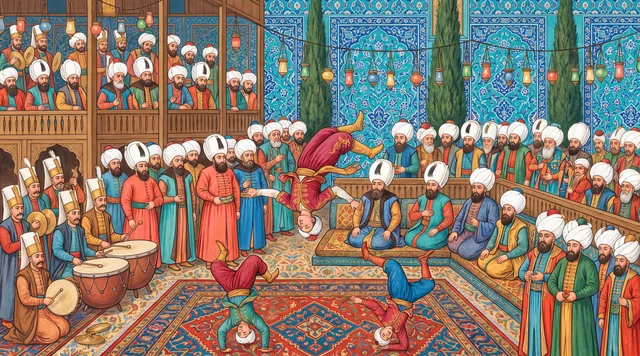 The Festival Acrobats — Ottoman Miniature