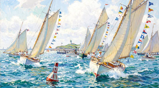 The Sailing Regatta — American Impressionism