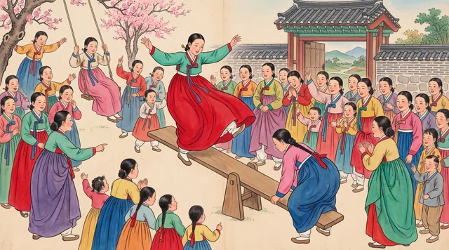 The Seesaw — Joseon Genre Painting