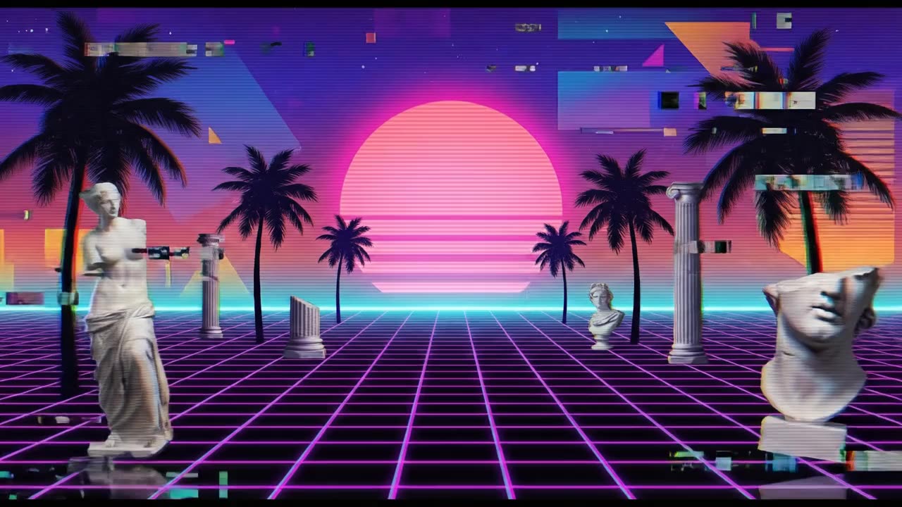 Vaporwave Sunset — a still from the animation