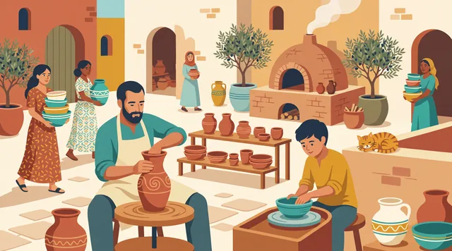 The Village Potters — Contemporary Illustration