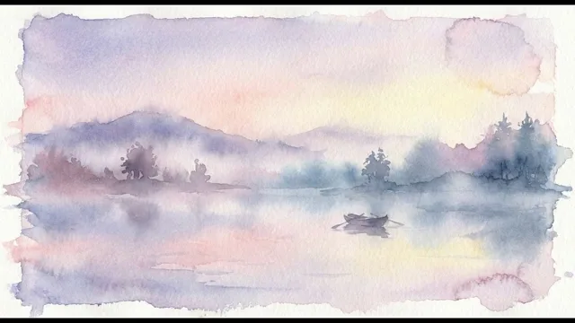 Misty Lake — Watercolor