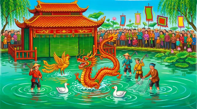 The Water Puppets — Vietnamese Folk Painting