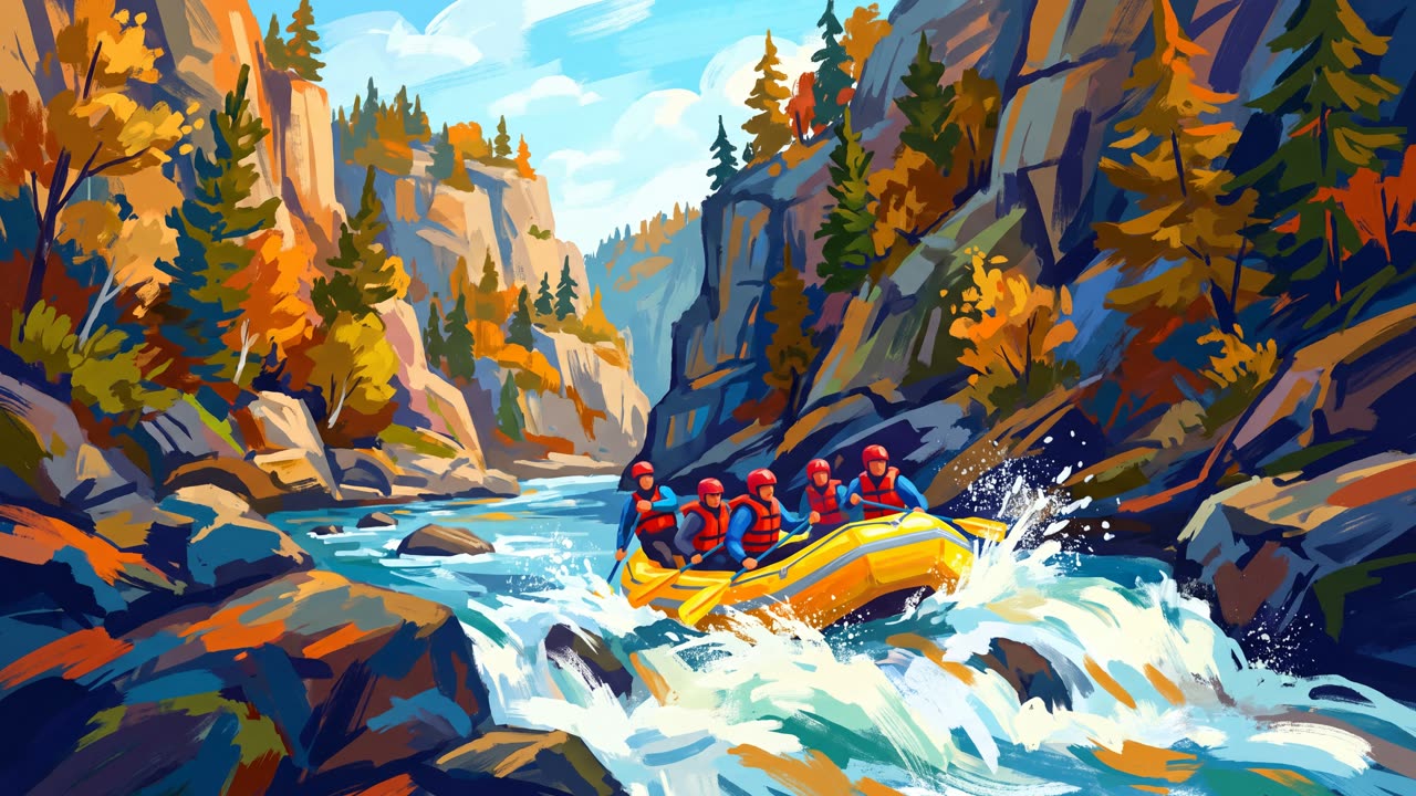 Shooting the Rapids — a still from the animation