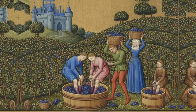 Treading the Grapes — Medieval Book of Hours