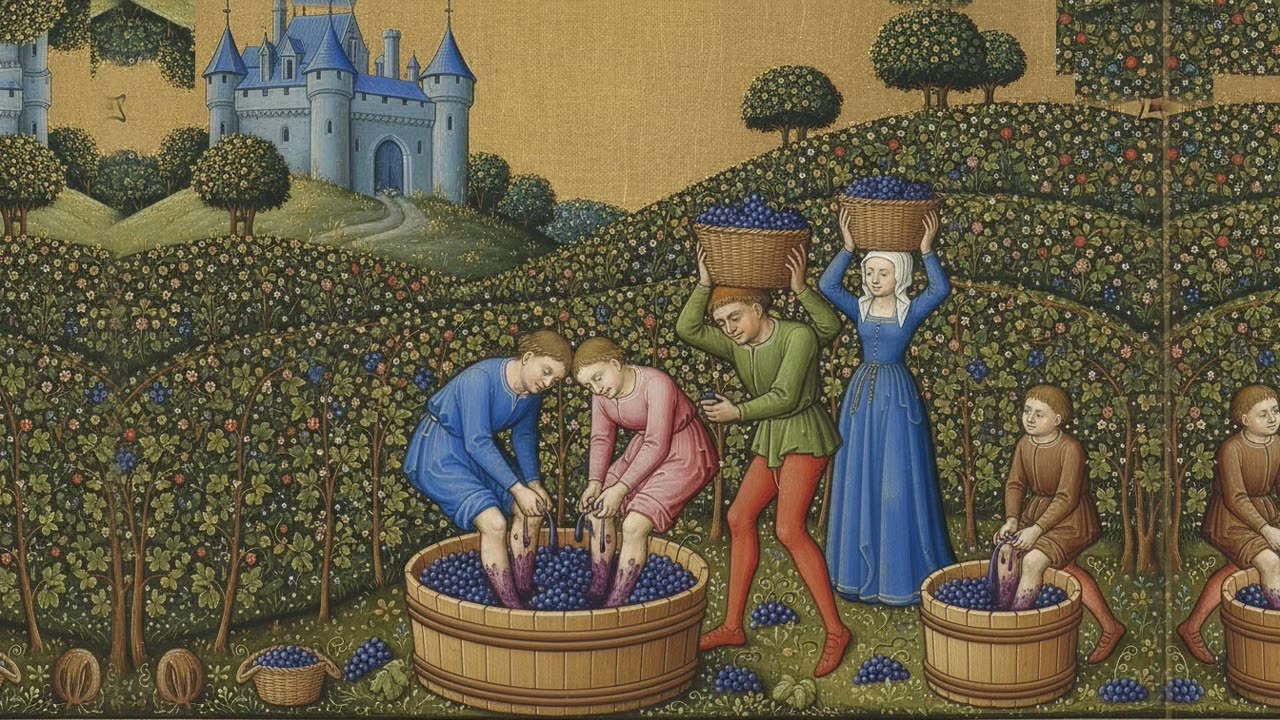 Treading the Grapes — a still from the animation
