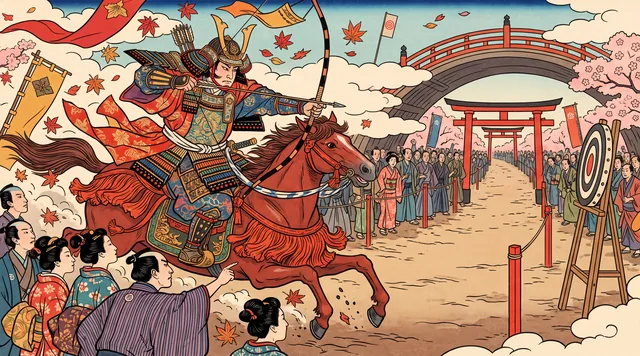 Yabusame, the Horseback Archer — Edo Ukiyo-e